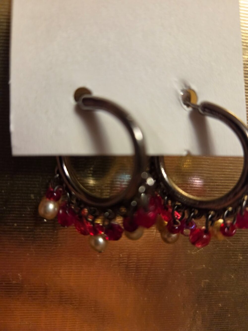 Bohemian style hoop earrings.